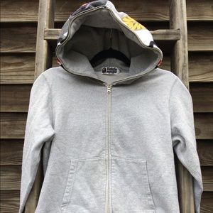 A Bathing Ape S Grey Hoodie - arm length 24 1/2 “